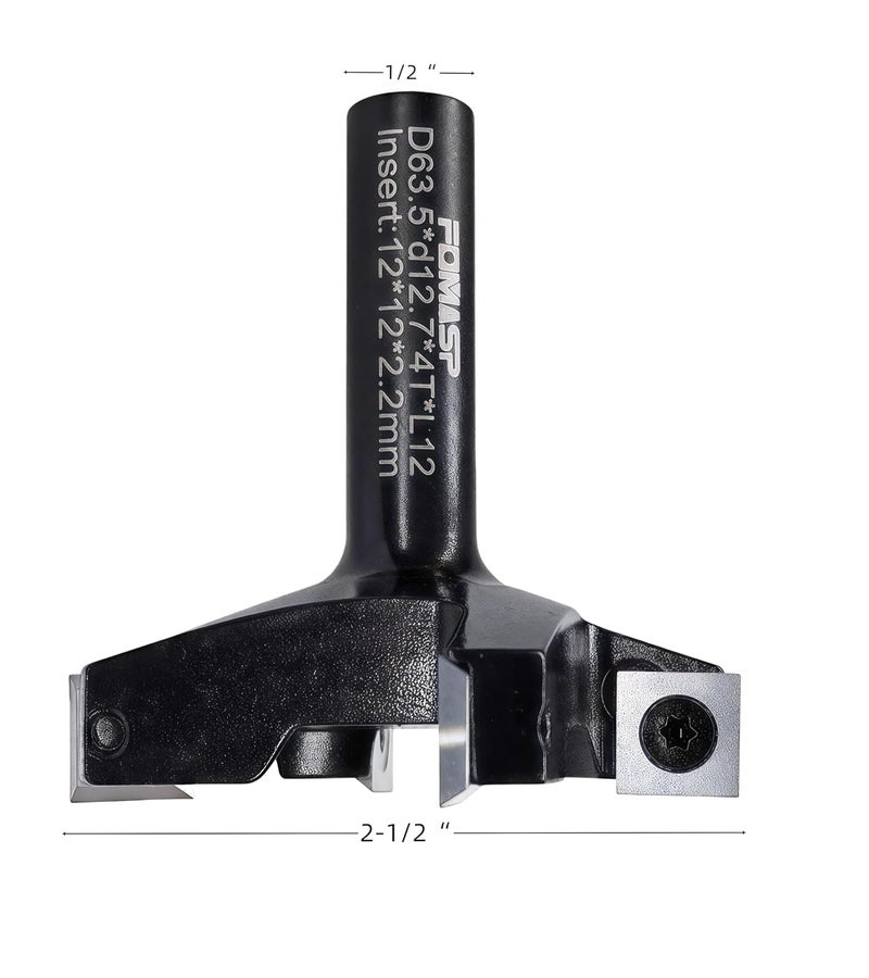 FomaSP CNC Spoilboard Surfacing Router Bit,1/2"(12.7mm) Shank,2-1/2"(63.5mm) Cutting Diameter,Slab Flattening Router Bit,Replaceable Carbide Inserts Wood Planer Bit with 4 Wings for Woodworking. - Image 5